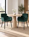 Set of 2 Dining Chairs WELLSTON Velvet Dark Green