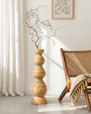 Wazon dekoracyjny GERACE 70 cm Rattan Naturalny_1077405