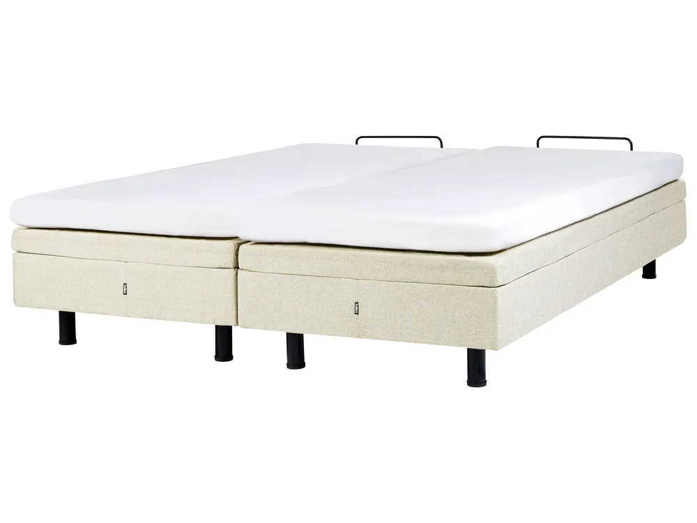 Letto regolabile senza testiera Tessuto DUKE II 180 x 200 cm Beige_988287