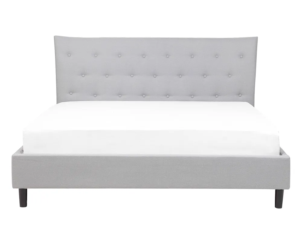 Bett mit Lattenrost Stoff SAVERNE 140 x 200 cm Hellgrau_692741