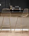 Set of 2 Bar Chairs PRESTON Metal Gold