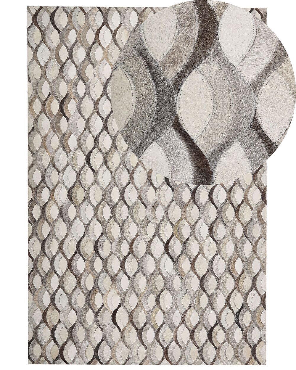 Gulvtæppe KIRCA Beige 140 x 200 cm Ægte læder