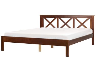 Wooden EU Super King Size Bed Dark TANNAY