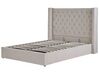 Sametová postel s úložným prostorem 140 x 200 cm světle šedá LUBBON_833902