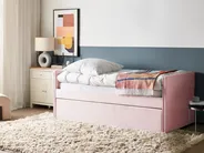 Trundle Bed Velvet TROYES 90 x 200 cm (EU Single) Pastel Pink_837086