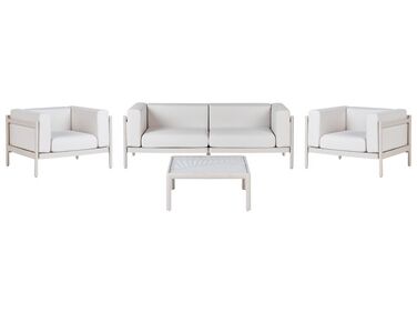 Lounge Set hellbeige 4-Sitzer Auflagen hellbeige FERRETTI