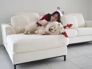 Corner Sofa 4 Seater OSLO Boucle White Right Hand_1039210
