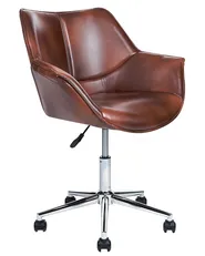 Desk Chair NEWDALE Faux Leather Dark Brown_854758