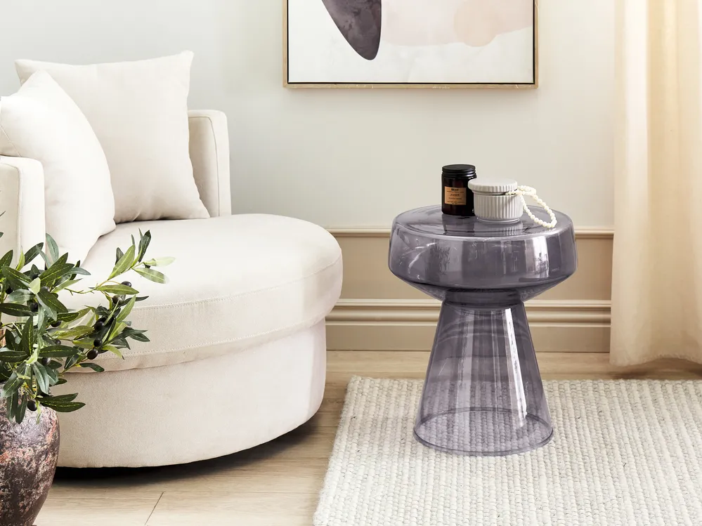 Side Table LAGUNA Glass Grey