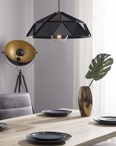 Metal Pendant Lamp Black SENIA