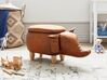 Tabouret enfant en cuir PU marron foncé ELEPHANT_934709