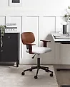 Desk Chair GUNNISON Faux Linen Light Grey