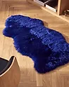 Sheepskin Rug ULURU Navy Blue 65 x 110 cm