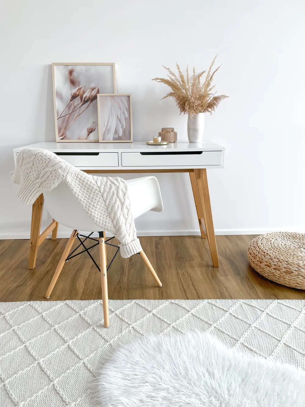 Rug ELLEK White 140 x 200 cm Wool_817554