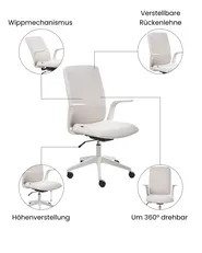 Bürostuhl CAPTAIN Stoff Hellbeige_1073358