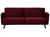 Sofa Bed 3 Seater SENJA Velvet Dark Red