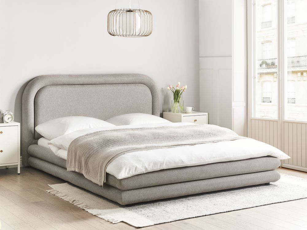 Postel Umělý len LAVARDENS 160 x 200 cm Taupe