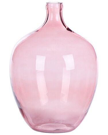 Rózsaszín üveg virágváza 39 cm ROTI