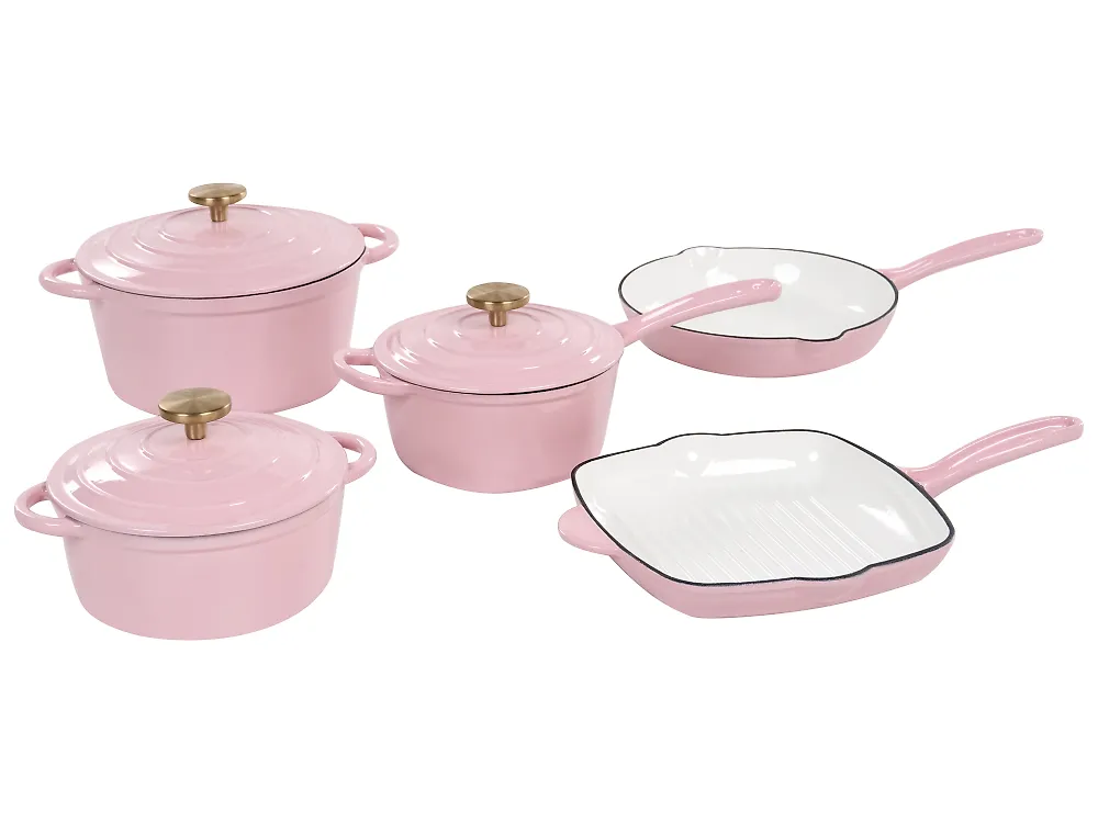 Gusseisen Kochgeschirrset 8-teilig FEURA Pastellrosa