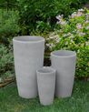 Plant Pot Stone Grey 23 x 23 x 42 cm ABDERA_692042