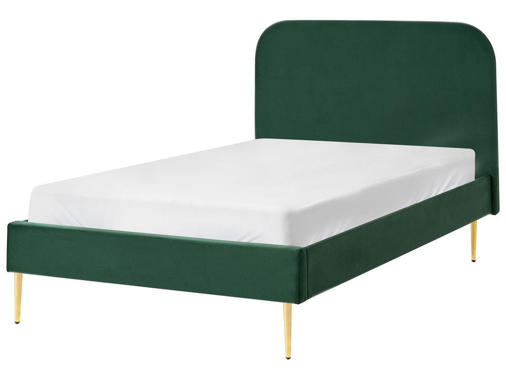 Letto Velluto FLAYAT 120 x 200 cm Verde scuro