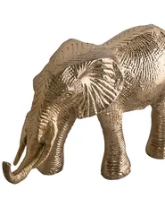 Zestaw 2 figurek dekoracyjnych Słoń SEDLARI Metal Złoty_1009458
