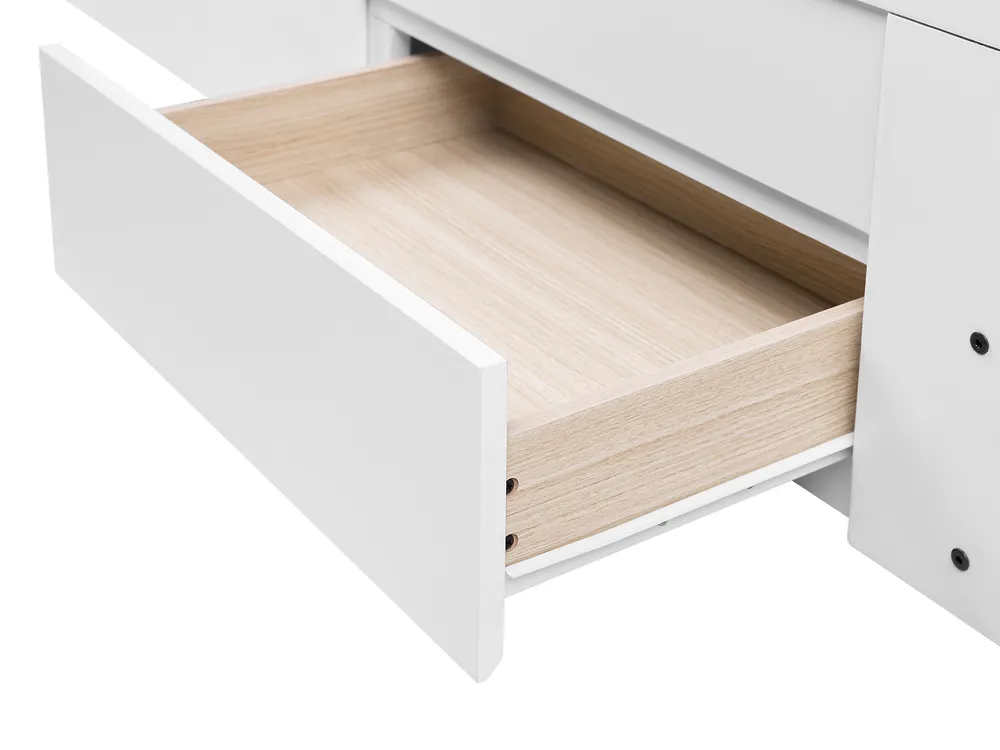 Bed with Storage Drawers Wood CAHORS 90 x 200 cm (EU Single) White_729489