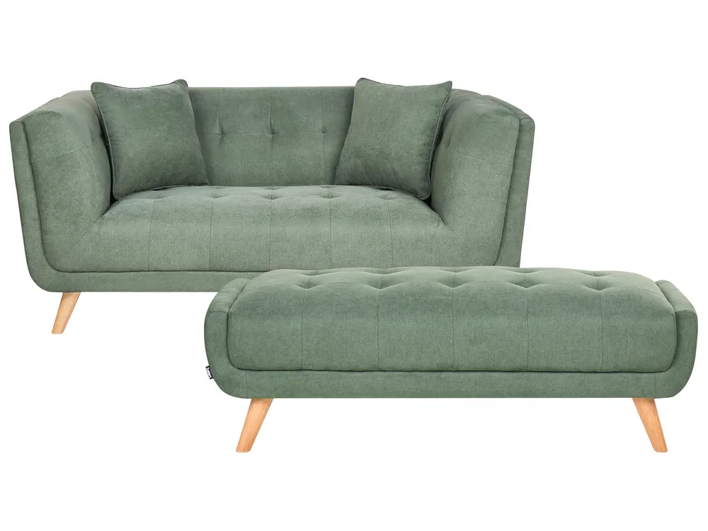Sofa dla 2 osób HABO z otomaną Zielony