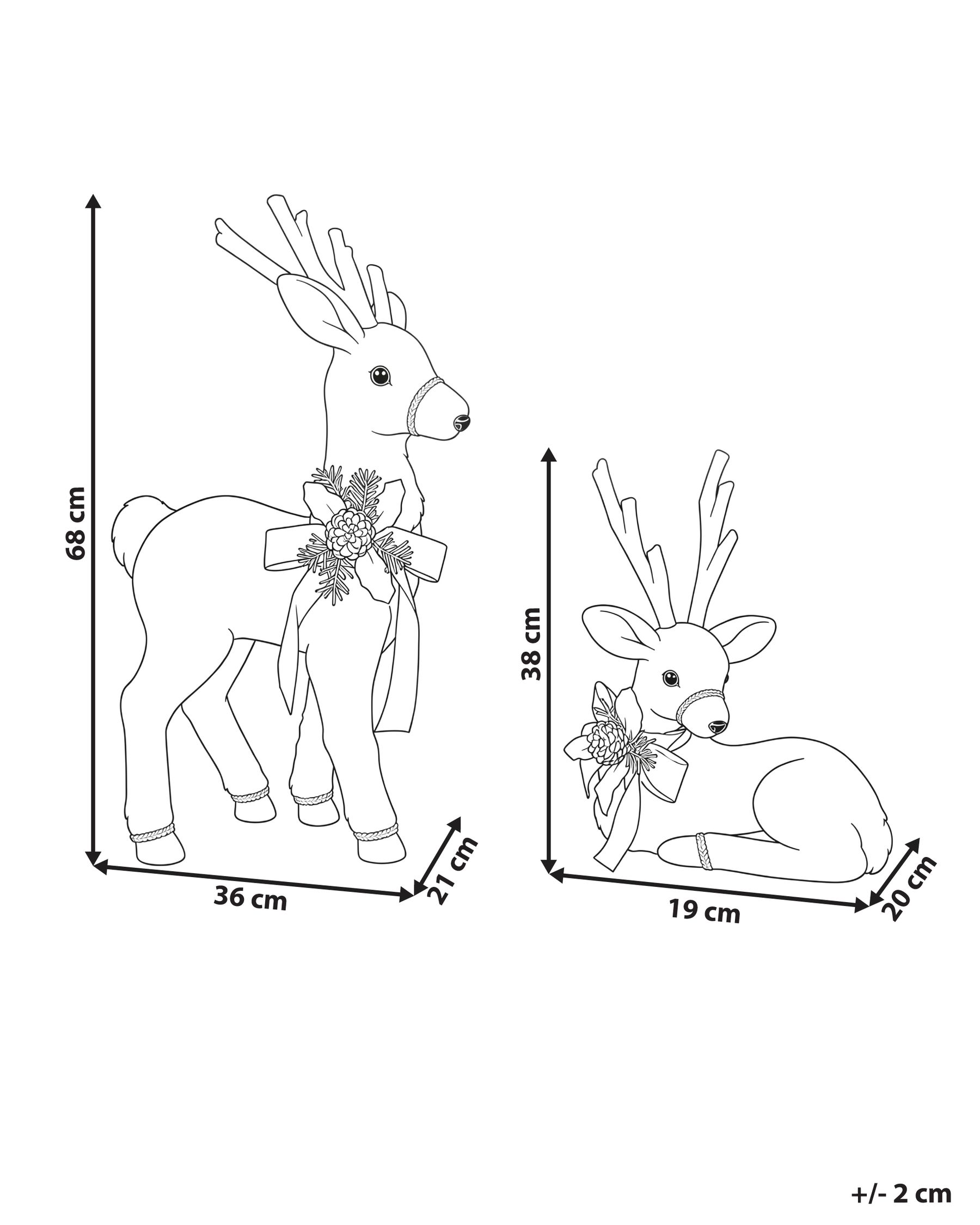 Set of 2 Christmas Decorations LAPINLAHTI 38/68 cm Reindeer White_1172248