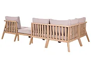 Garden Corner Sofa with Table 5 Seater RIVELLO Modular Acacia Wood Light Brown_1156312