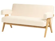 Sofa 2 Seater TAMRE Boucle Off-White/ Light Brown_985271