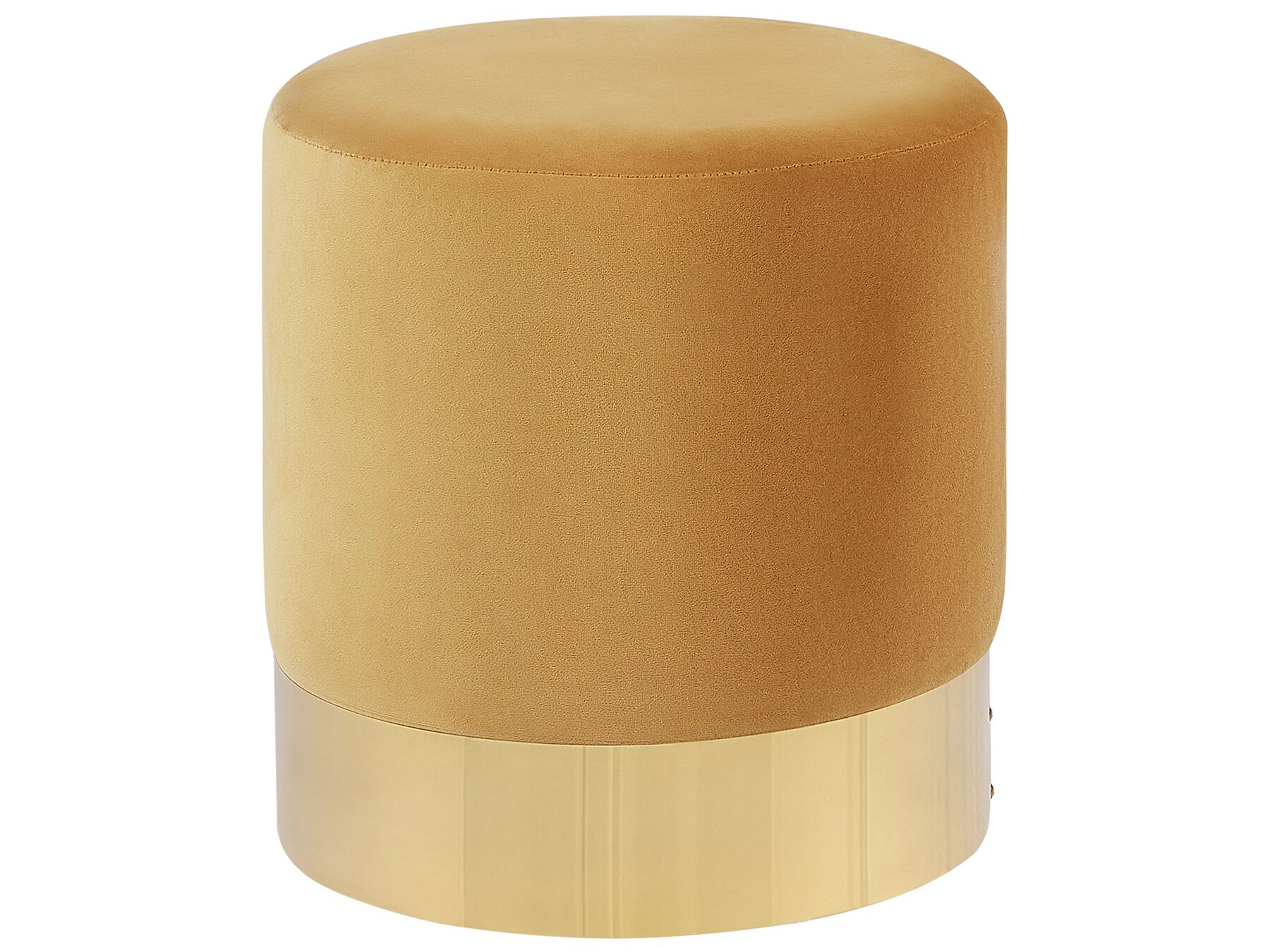 Pouf senfgelb / gold Samtstoff rund ⌀ 39 cm SOPHIA_817142