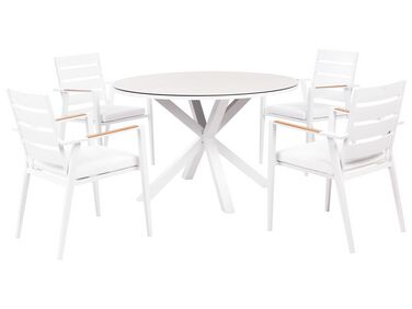 4 Seater Aluminium Garden Dining Set White MALETTO/TAVIANO