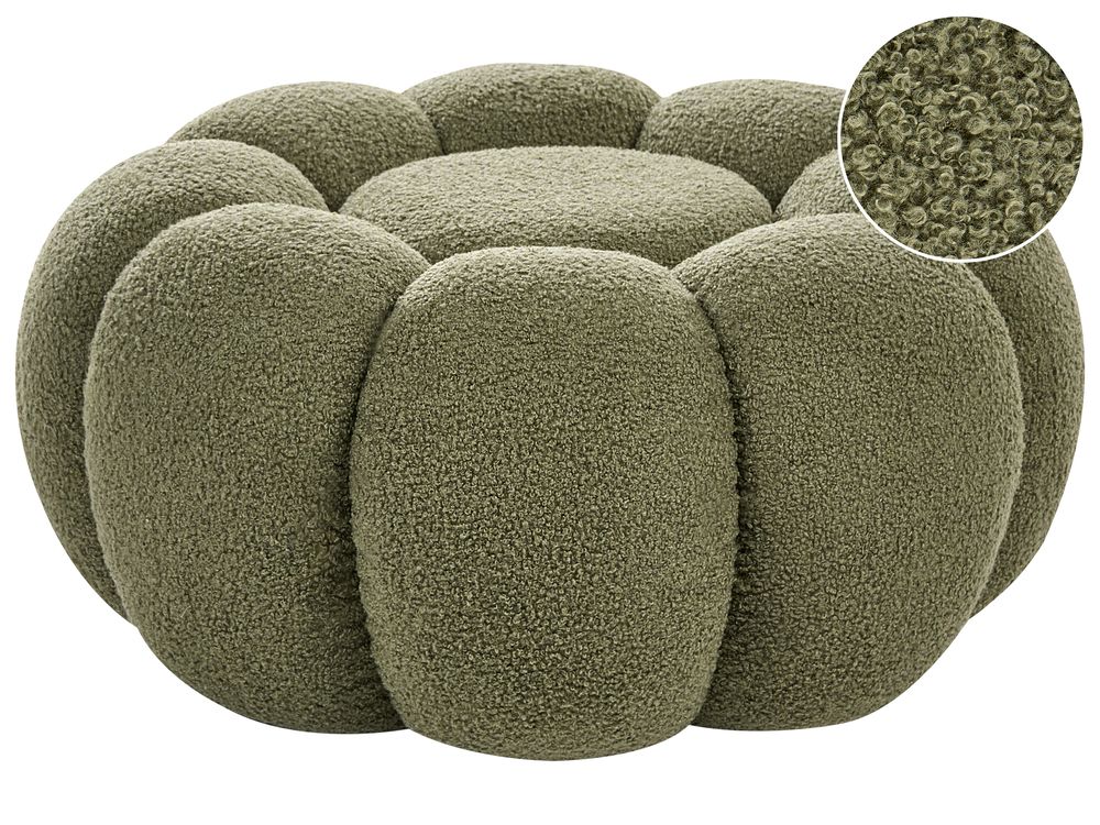 Pouf BEAUFORT Bouclé Vert