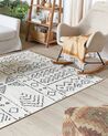 Wool Area Rug 140 x 200 cm White and Black ALKENT_852497