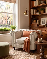 Armchair CHESTERFIELD Fabric Beige_1149750