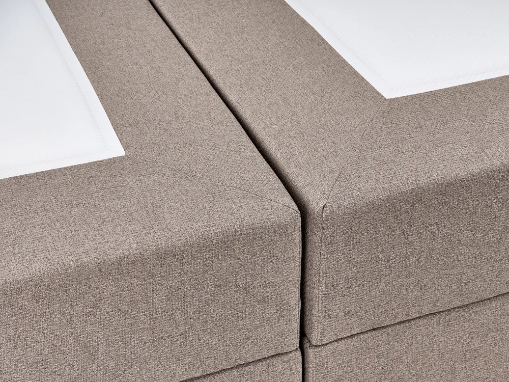 Boxspringbett mit Stauraum OFFICER Stoff Taupe 160 x 200 cm_1016312