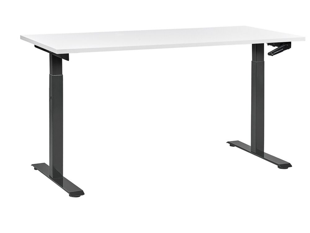 Manual Adjustable Standing Desk DESTINES 160 cm x 72 cm White/ Black