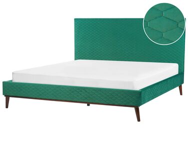 Zamatová posteľ 180 x 200 cm zelená BAYONNE