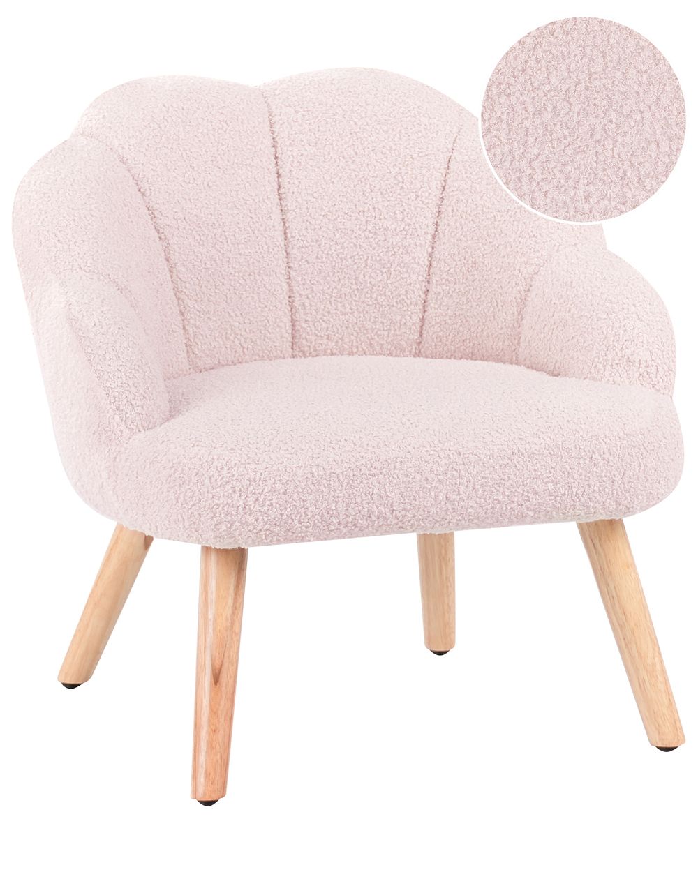 Fauteuil pour enfants MILAND Bouclé Rose pastel