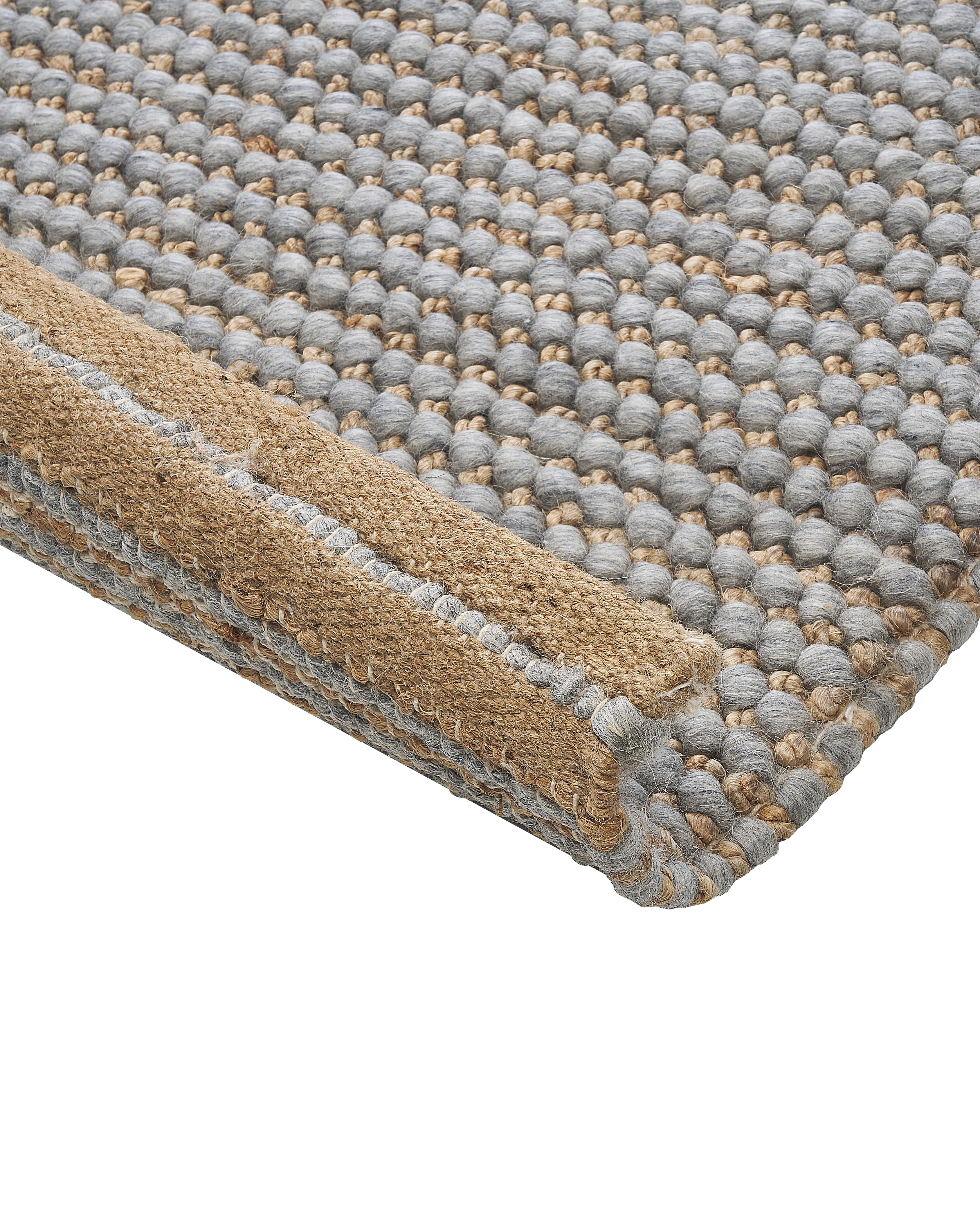 Teppich Wolle grau 80 x 150 cm Kurzflor BANOO_845617