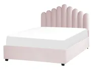 Ottoman Bed VINCENNES Velvet Pastel Pink 140 x 200 cm (EU Double)_837322