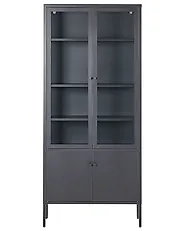Glass Display Cabinet OXTED 80 cm Metal Black_850459