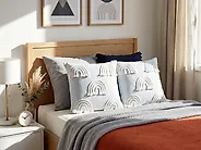 Lot de 2 coussins décoratifs LEEA 45 x 45 cm Coton Bleu clair_1182834