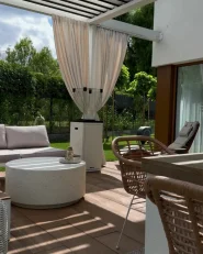 Stolik kawowy TREZZO 90 cm 90 cm Efekt lastryko Złamana biel_978447