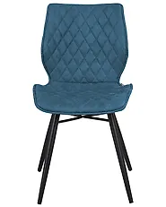 Lot de 2 chaises de salle à manger LISLE Tissu Bleu paon_1173876