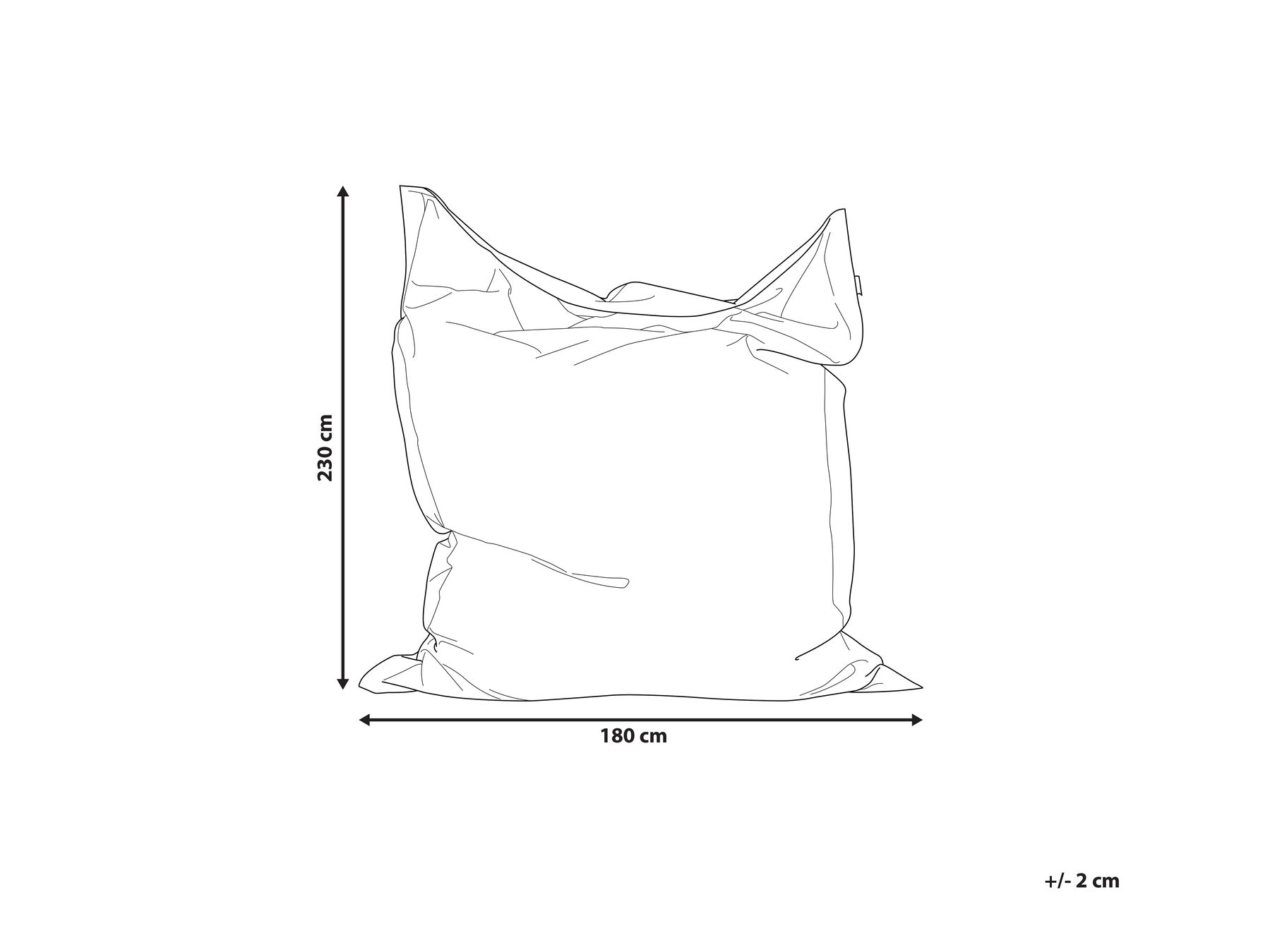 Sitzsack 600 L FUZZY 180 cm 230 cm Silber_761986