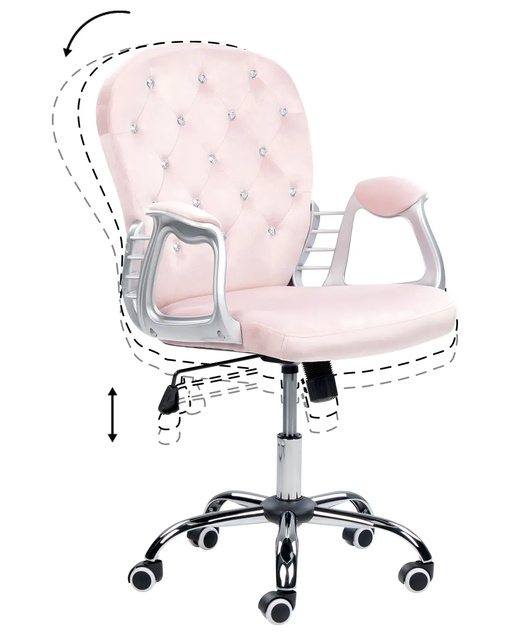 Desk Chair PRINCESS Velvet Pastel Pink