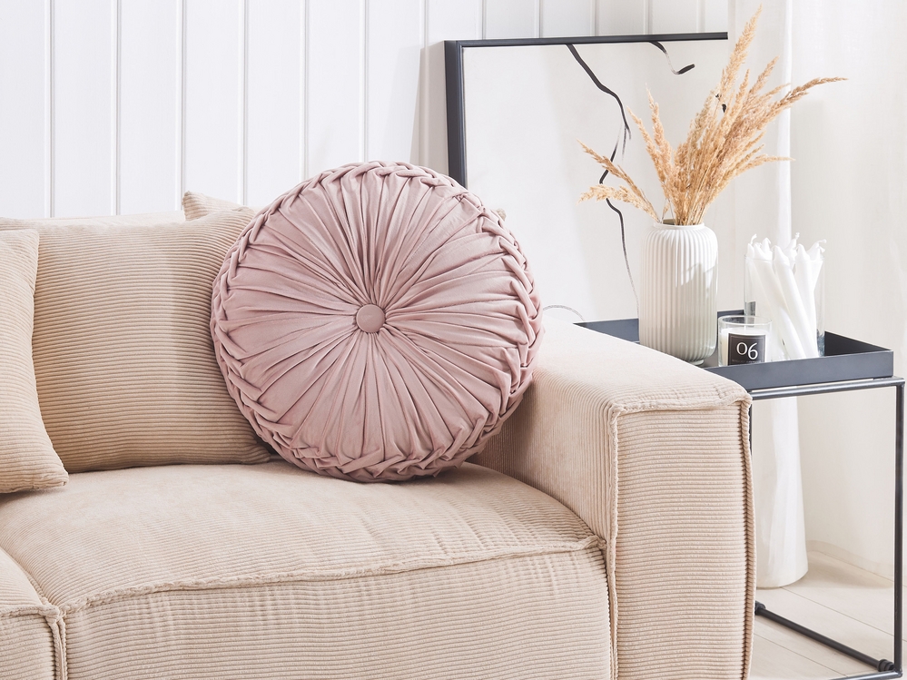 Cushion with Pleats 40 cm Pink UDALA Beliani