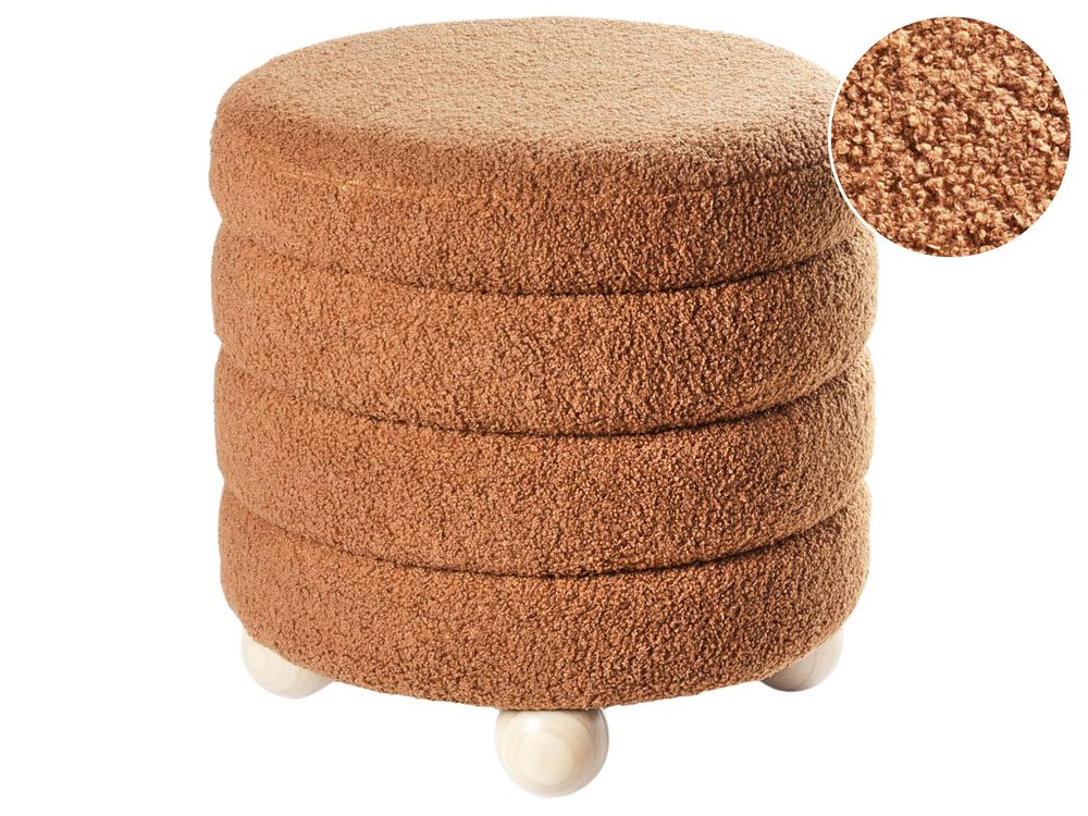 Pouf CHILLY Bouclé Marrone dorato